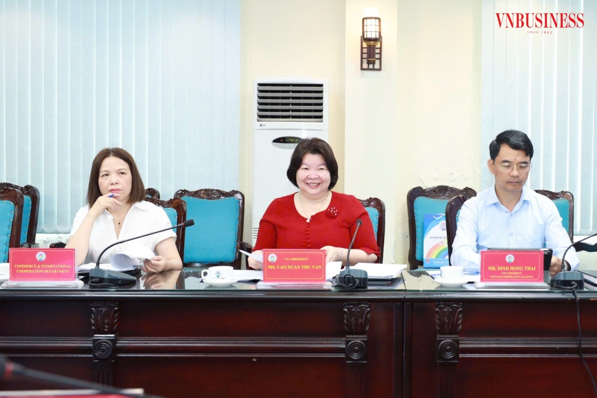 VCA Chairwoman Cao Xuân Thu Van delivers remarks at the meeting.