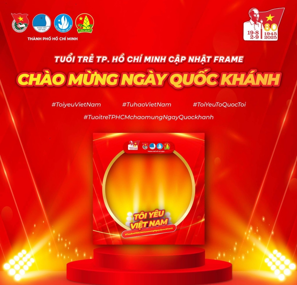 Chiến dịch truyền thông "Tôi yêu Việt Nam" phát động tô màu đỏ của sự tự hào trên "profile" qua khung frame
