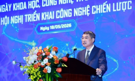 Thủ tướng Lê Minh Hưng phát biểu tại sự kiện Ngày Khoa học, Công nghệ và Đổi mới sáng tạo Việt Nam, sáng 18/5