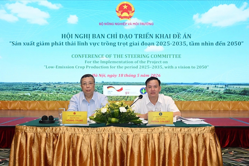 Hội nghị Ban Chỉ đạo lần thứ nhất triển khai Đề án “Sản xuất giảm phát thải lĩnh vực trồng trọt giai đoạn 2025–2035, tầm nhìn đến năm 2050”, sáng 18/5.