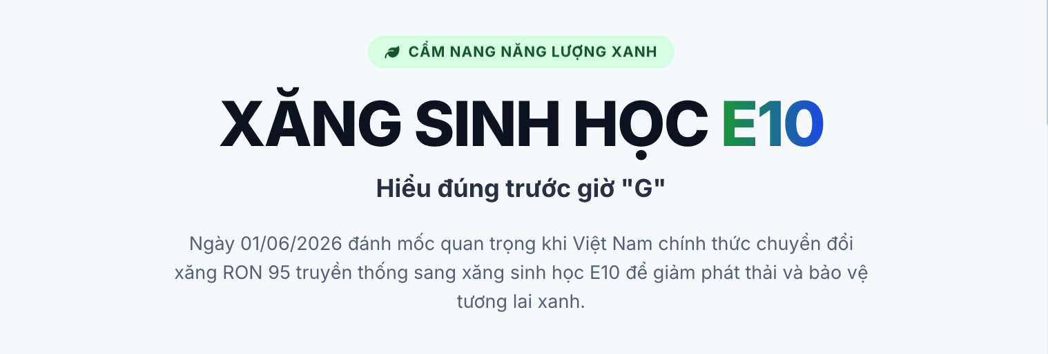 Xăng sinh học E10: Hiểu đúng trước giờ "G" với 4 câu hỏi lớn