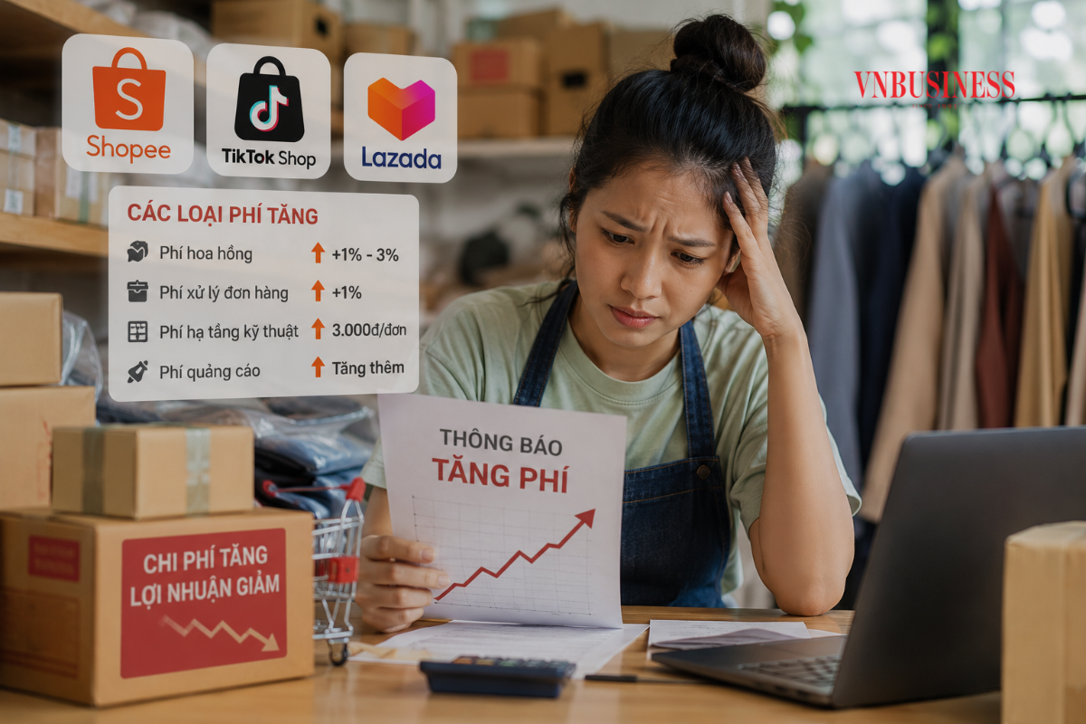 Người bán online thêm áp lực khi các sàn TMĐT đồng loạt tăng phí.