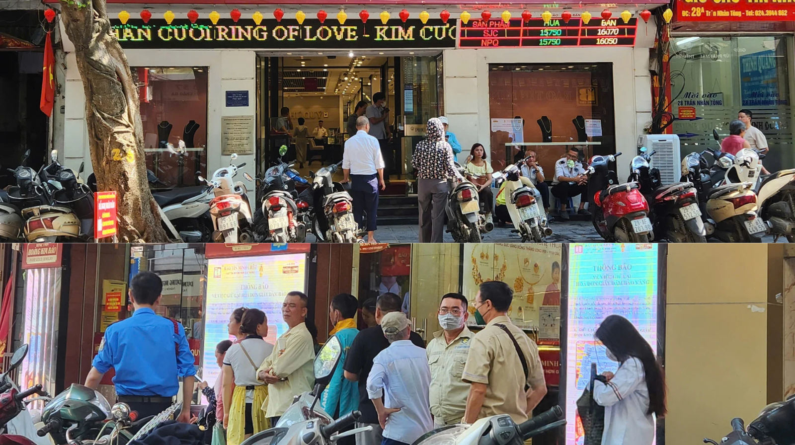 Người dân bắt đầu xếp hàng mua vàng trở lại khi giá vàng giảm mạnh.