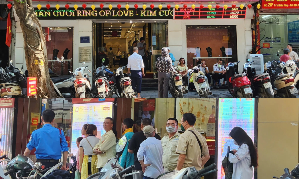 Người dân bắt đầu xếp hàng mua vàng trở lại khi giá vàng giảm mạnh.