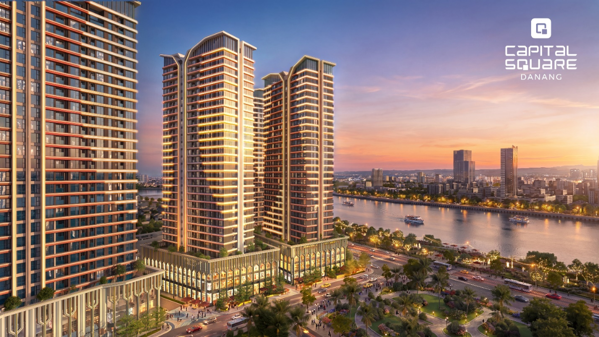 Capital Square tọa lạc giữa cầu Rồng và cầu sông Hàn với 4 mặt tiền đường lớn.