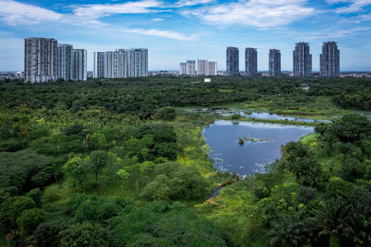 Một góc thành phố xanh Ecopark Hưng Yên.