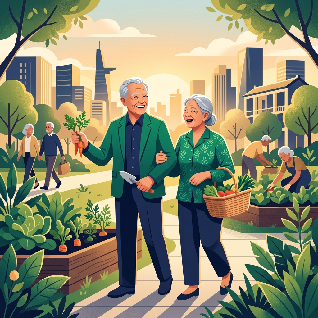 Cặp vợ chồng hưu trí vui vẻ hạnh phúc