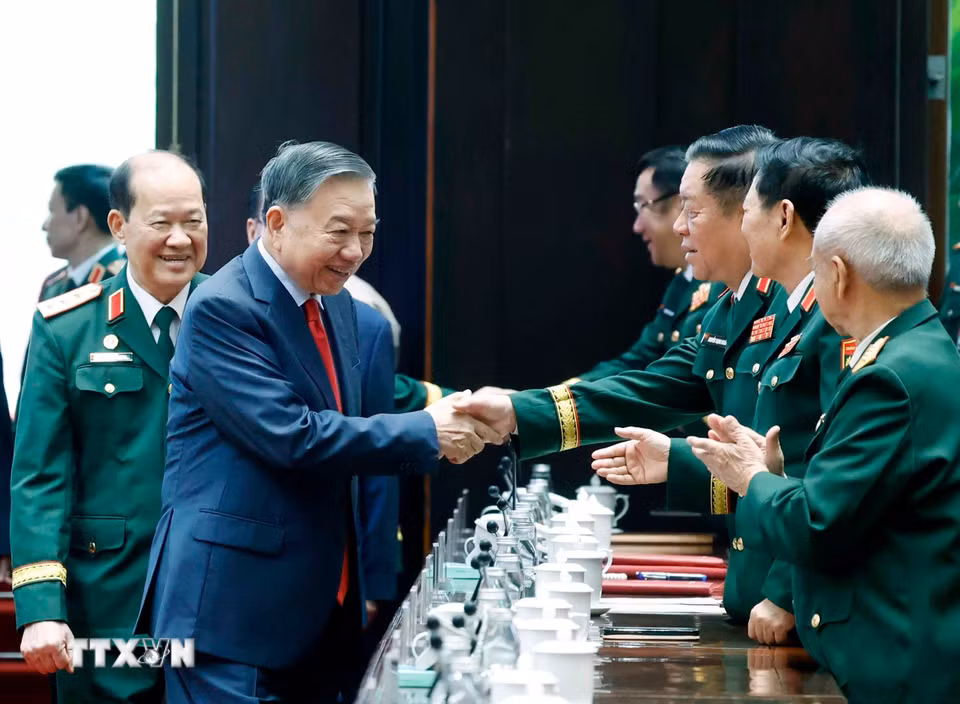 Tổng Bí thư, Chủ tịch nước Tô Lâm với các đại biểu dự Đại hội. Ảnh: Thống Nhất/TTXVN.
