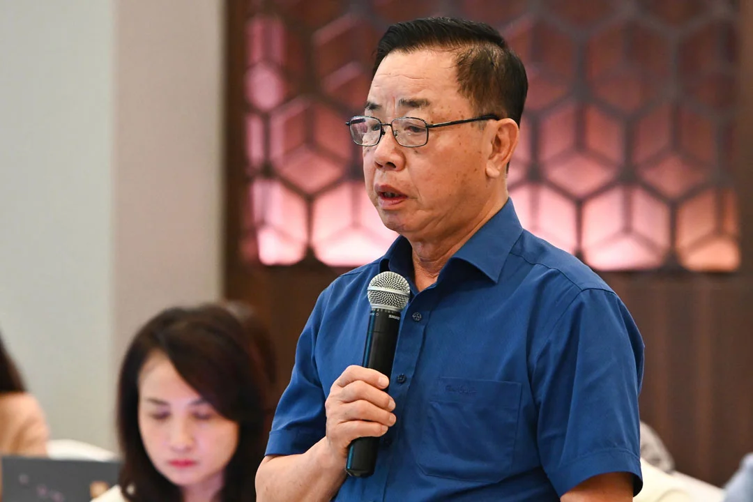 Ông Trần Mạnh Báo, Chủ tịch Hiệp hội Thương mại Giống cây trồng Việt Nam góp ý tại sự kiện.