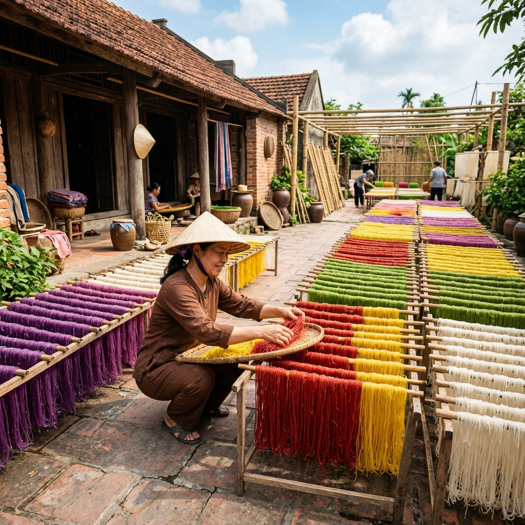 Sản xuất bún ngũ sắc