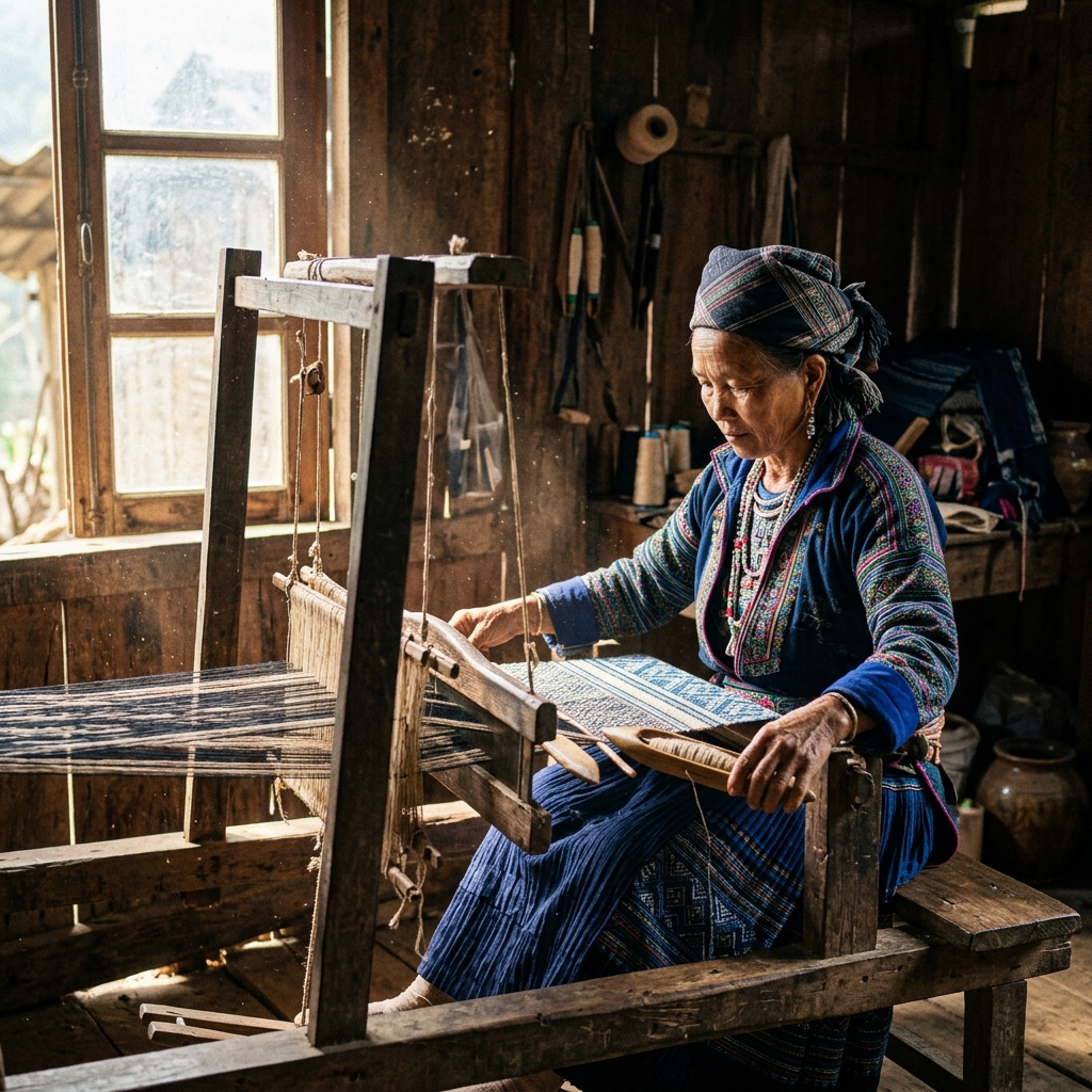 Dệt lanh thủ công