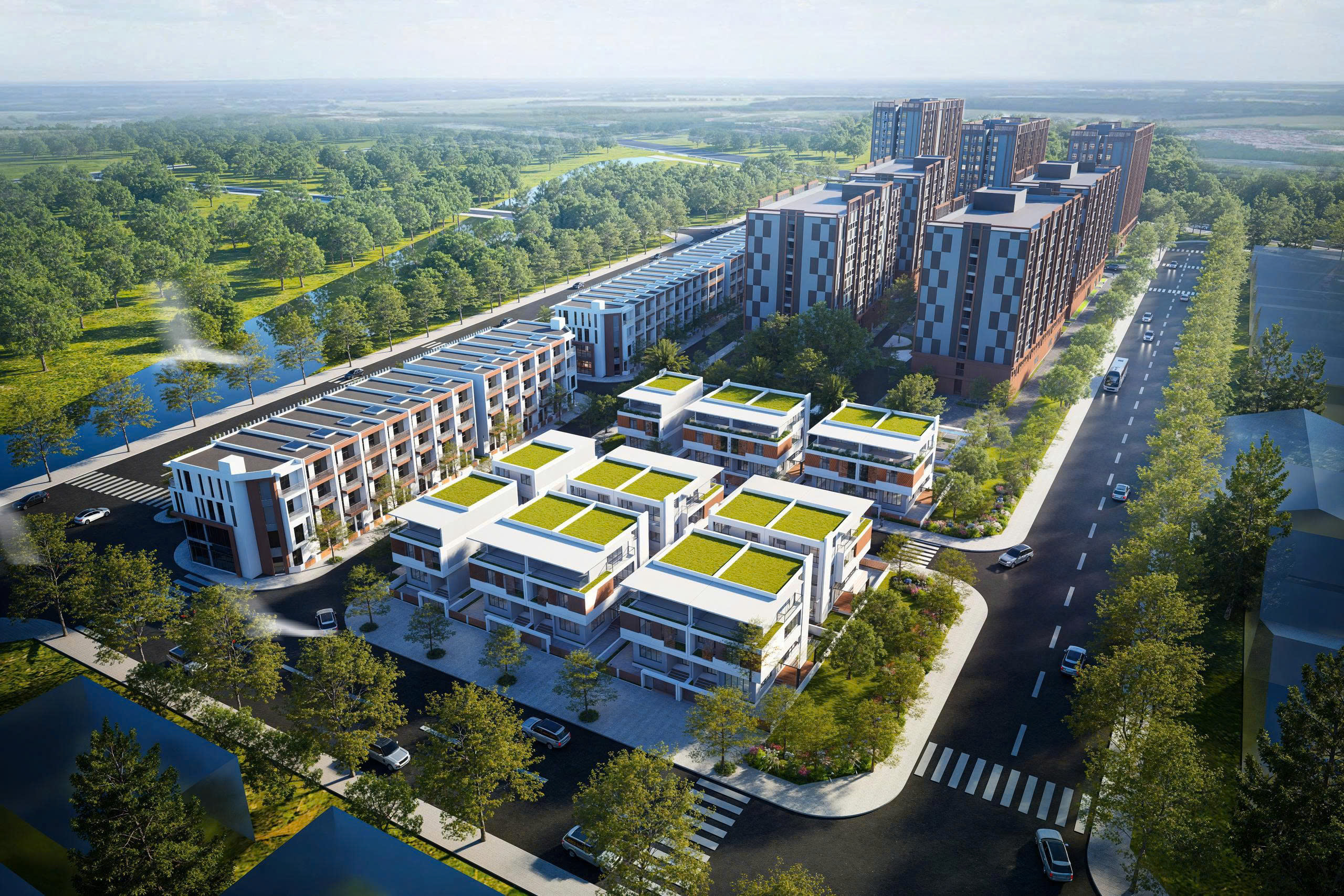 Phối cảnh Dự án đầu tư xây dựng nhà lưu trú cho công nhân, chuyên gia thuộc Khu chức năng dịch vụ - Khu công nghiệp Đại An mở rộng. Ảnh: Sở VHTTDL HP