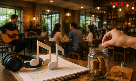 Phí bản quyền âm nhạc được tính dựa trên quy mô kinh doanh và mức lương cơ sở.