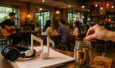 Phí bản quyền âm nhạc được tính dựa trên quy mô kinh doanh và mức lương cơ sở.
