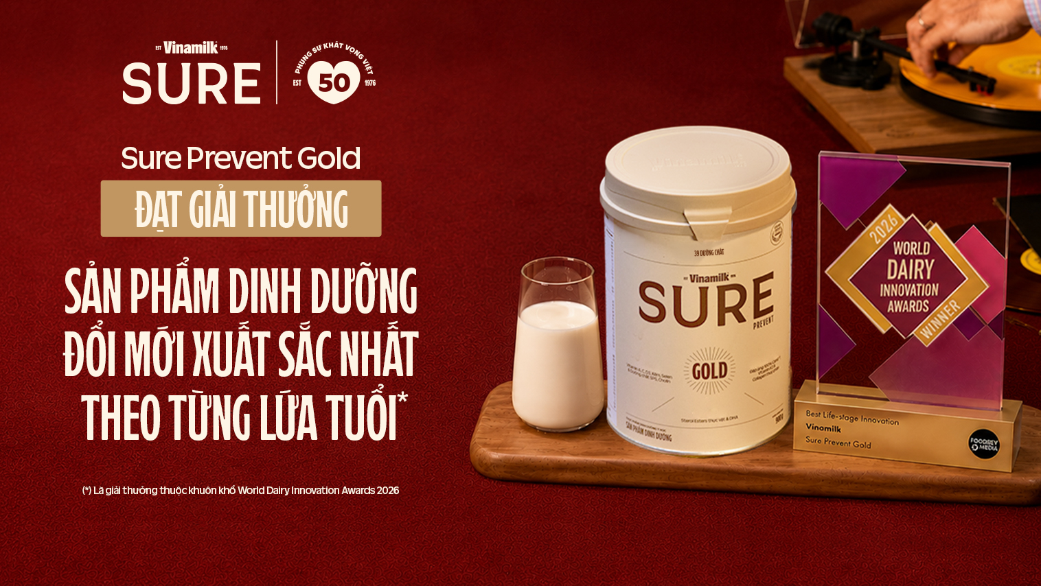 Ra đời với mục tiêu giúp người bước vào tuổi 50 có thể sống khỏe chủ động, Vinamilk Sure Prevent Gold được trao giải Sản phẩm dinh dưỡng đổi mới xuất sắc nhất theo từng lứa tuổi (Ảnh: VN).