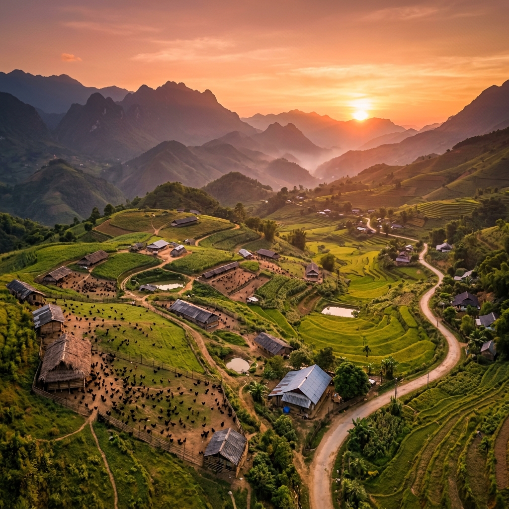 Hoàng hôn trang trại
