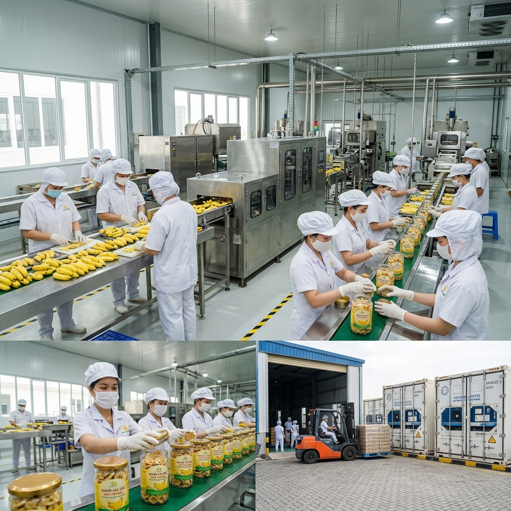 Dây chuyền sản xuất chuối sạch xuất khẩu