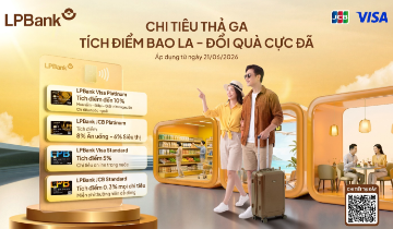 Tích điểm lên đến 10% cùng thẻ tín dụng LPBank