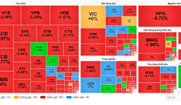 Bán tháo lan rộng, VN-Index mất gần 2,5%, nhiều nhóm ngành đồng loạt
