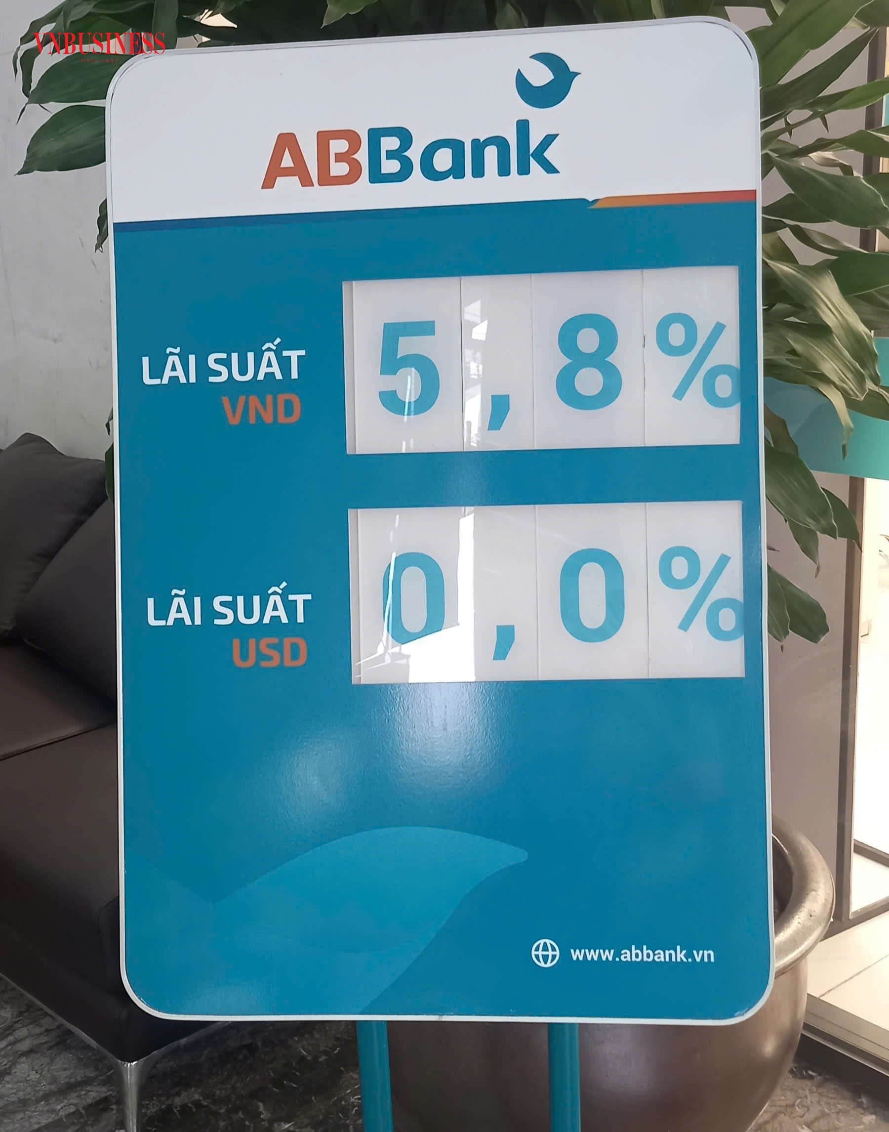 Lãi suất niêm yết đầu tháng 7/2026 tại một chi nhánh ABBank.