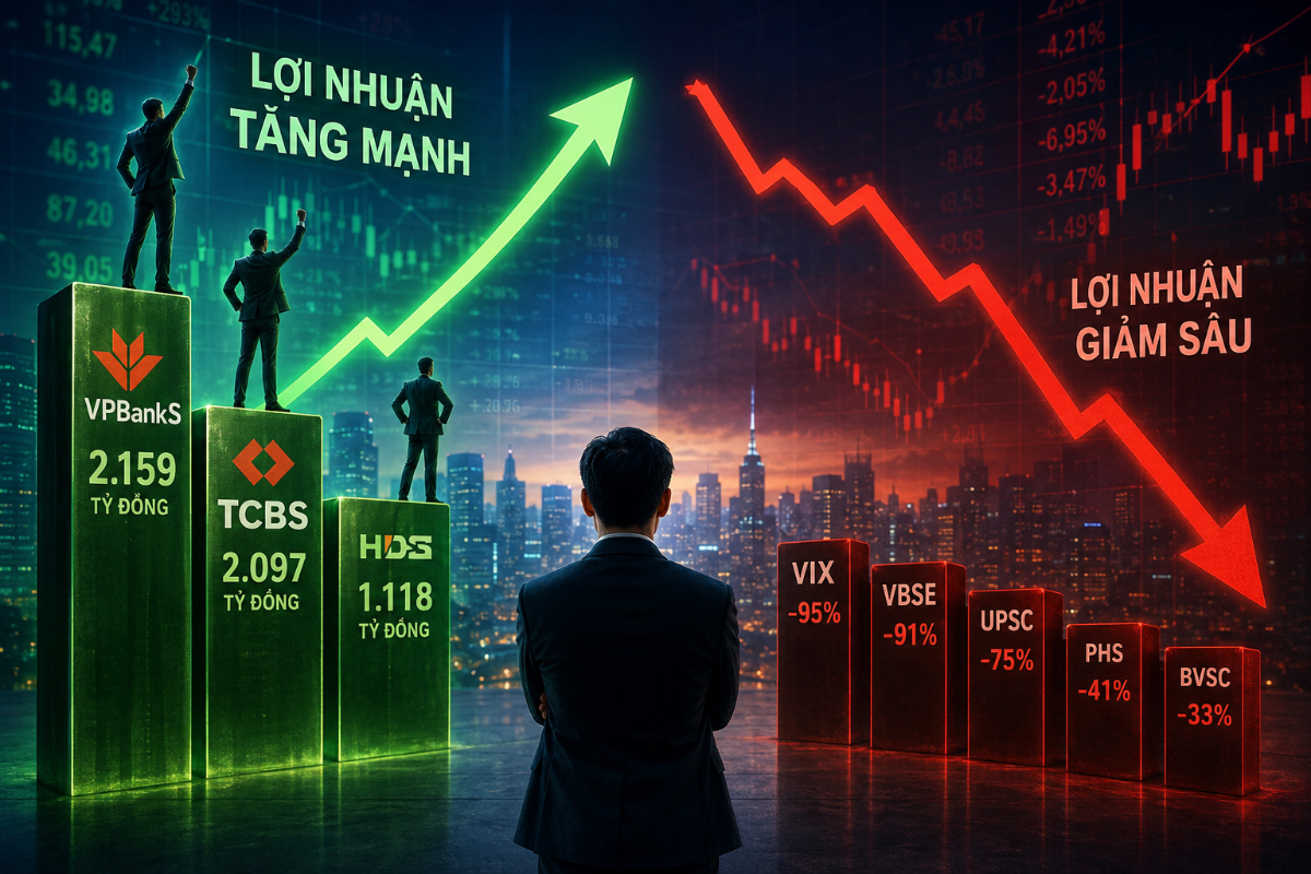 Lợi nhuận ngành chứng khoán phân hóa mạnh: Có công ty lãi hơn 2.000 tỷ, nhiều "tên tuổi" giảm tới 95%