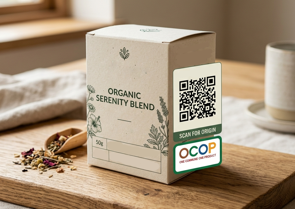 Sản phẩm bao bì OCOP tích hợp mã QR truy xuất và nhận diện nhãn hiệu