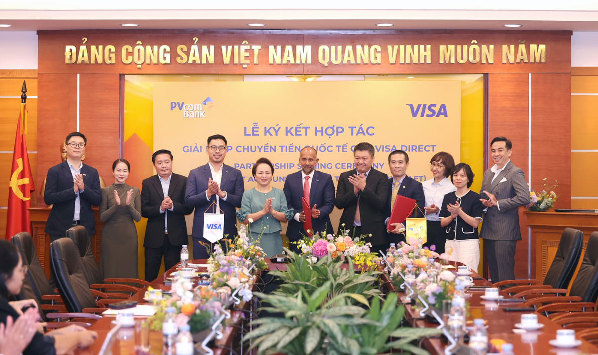 PVcomBank và Visa ký kết hợp tác triển khai giải pháp chuyển tiền quốc tế qua Visa Direct.