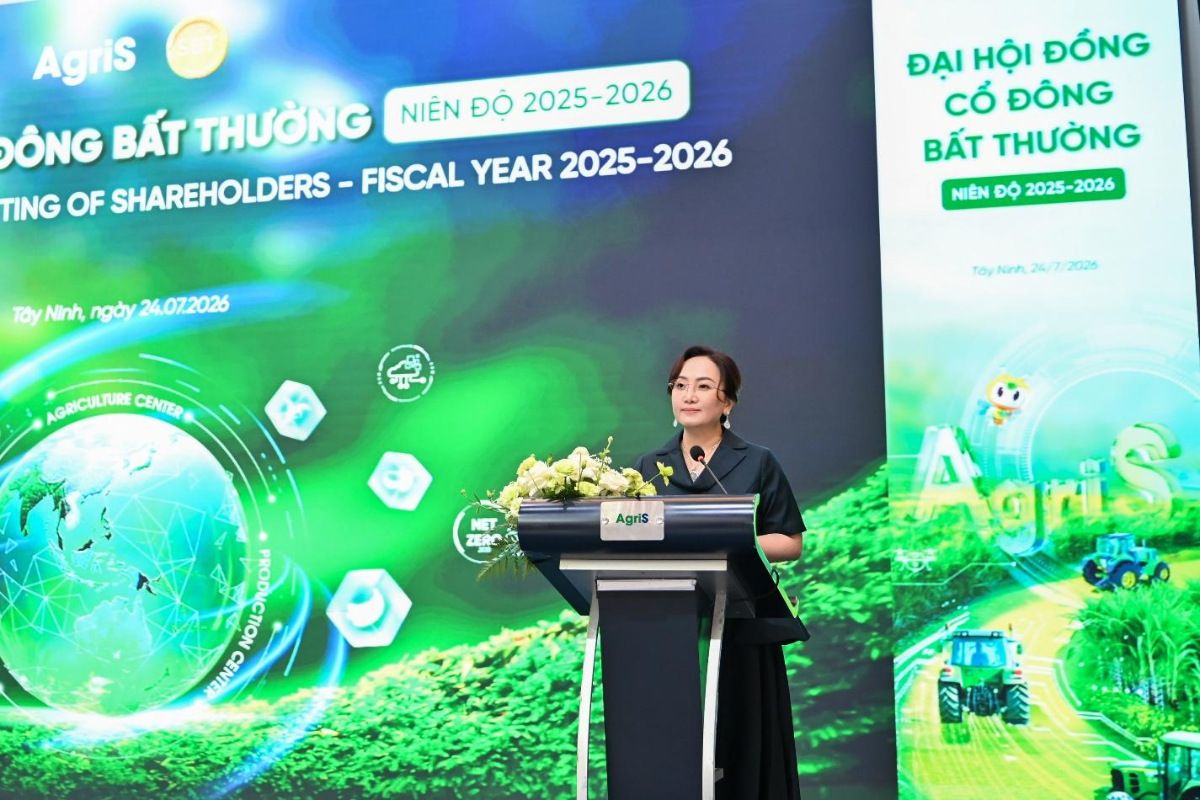 Bà Đặng Huỳnh Ức My, Chủ tịch HĐQT, chia sẻ về định hướng mở rộng hệ sinh thái nông nghiệp, thúc đẩy tăng trưởng bền vững của AgriS trong giai đoạn phát triển sắp tới