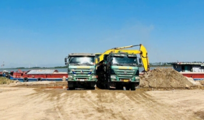 Hình ảnh bãi tập kết vật liệu của công ty Toàn Mỹ sau khi bị phá dỡ, chụp năm 2023. Ảnh: VT