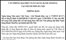 Văn phòng đại diện Ngân hàng Bank SinoPac tại thành phố Hà Nội gia hạn thời hạn hoạt động