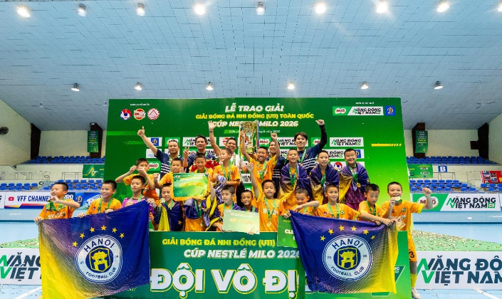 U11 CLB Bóng đá Hà Nội giành chức vô địch mùa giải 2026.
