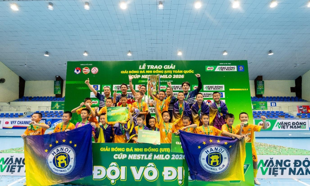 U11 CLB Bóng đá Hà Nội giành chức vô địch mùa giải 2026.