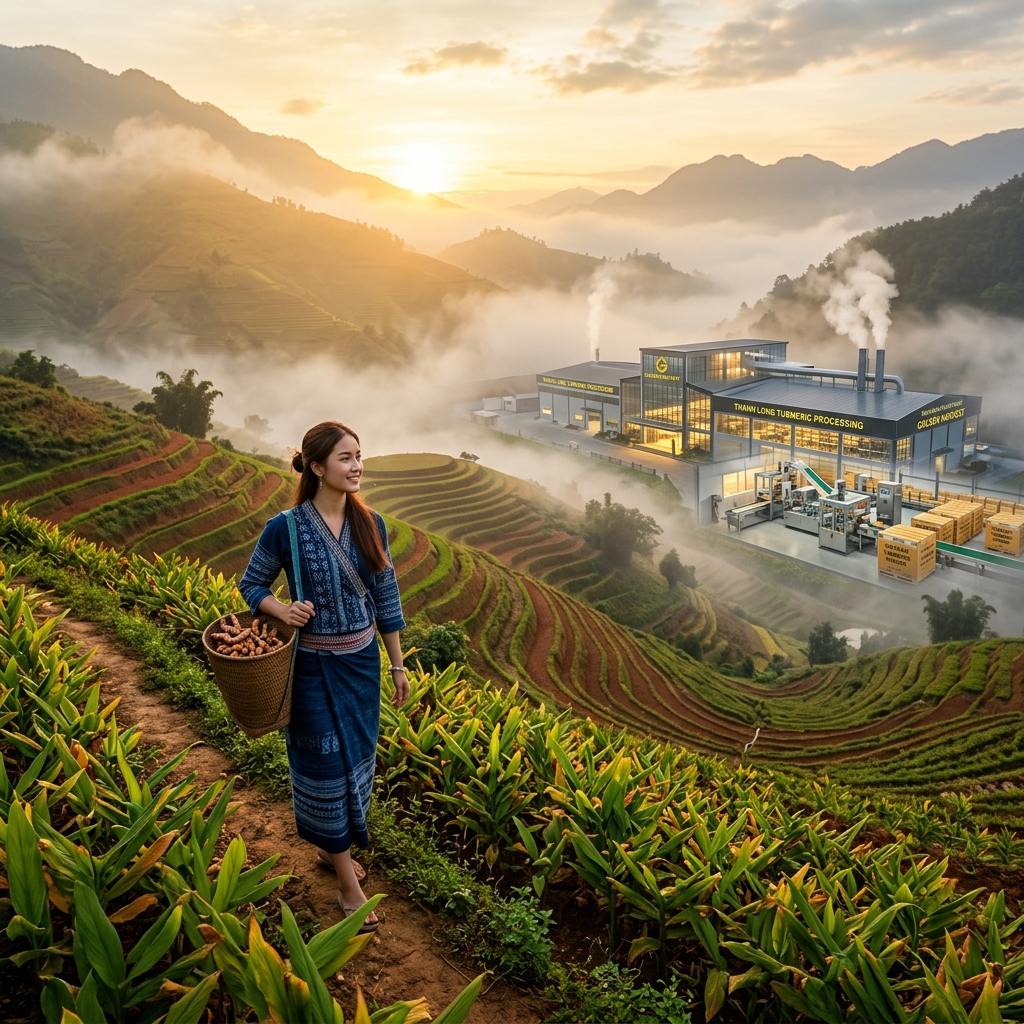 Vùng nghệ nếp đỏ bình minh - HTX Ánh Mai