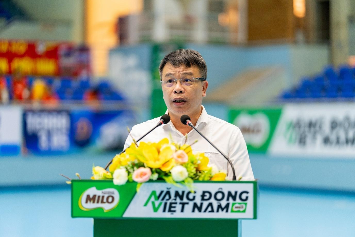 Ông Nguyễn Phan Khuê, Tổng Biên tập Báo Thiếu niên Tiền phong và Nhi đồng, Trưởng Ban tổ chức giải phát biểu tại sự kiện.
