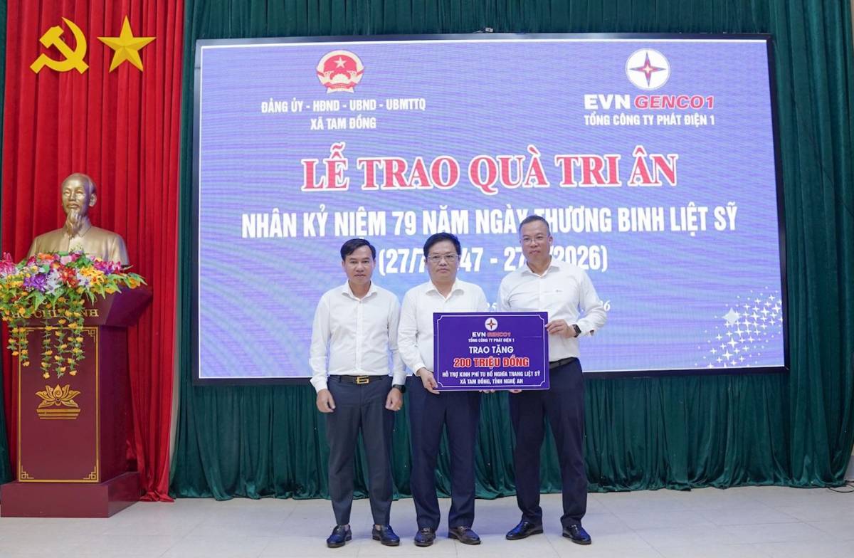 EVNGENCO1 triển khai nhiều hoạt động tri ân nhân kỷ niệm 79 năm Ngày Thương binh - Liệt sĩ, đồng thời thực hiện các chương trình an sinh xã hội tại nhiều địa phương.