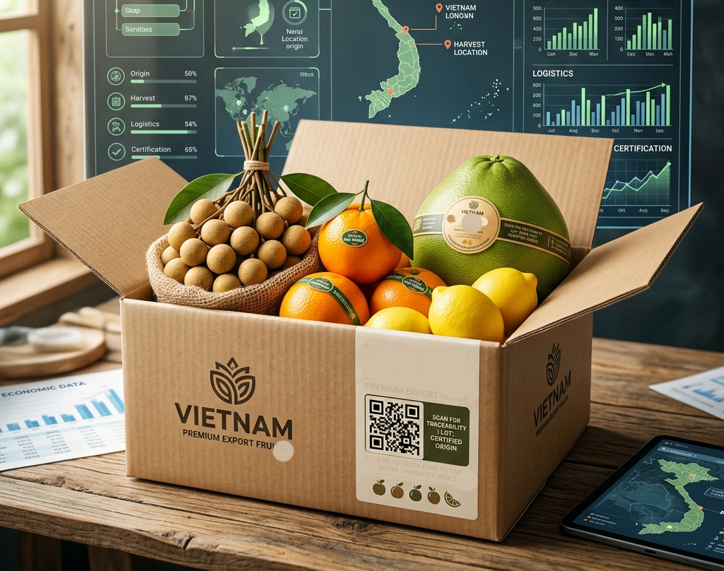 Nông sản xuất khẩu gắn mã QR thương hiệu số