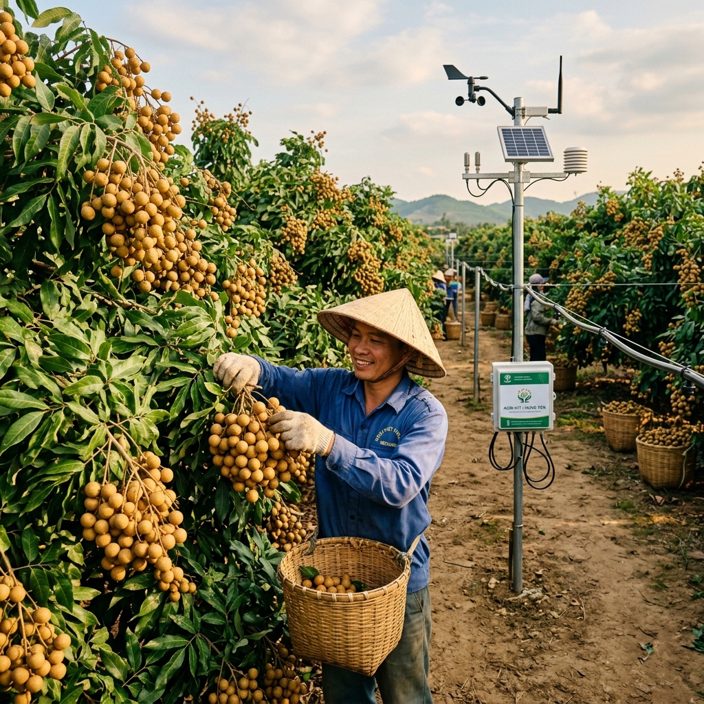 Vùng trồng nhãn VietGAP HTX Miền Thiết