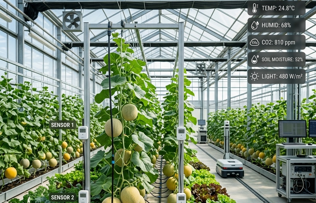 Nhà màng công nghệ cao Đà Bắc tích hợp hệ thống cảm biến quan trắc khí hậu