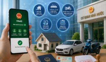 Miễn lệ phí trước bạ xe máy và giảm 50% phí ô tô cho công dân có định danh mức độ 2?