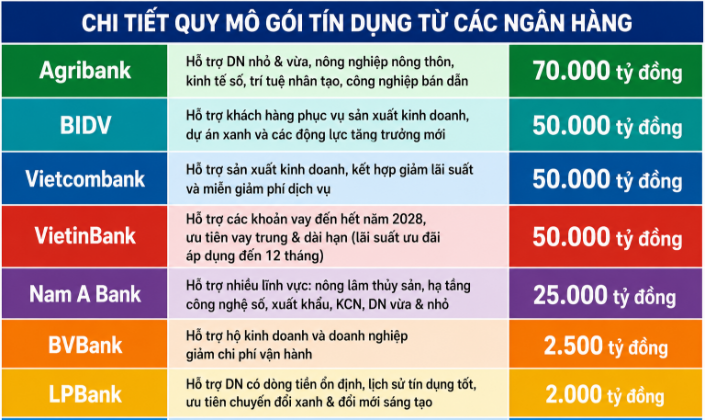 Gói tín dụng ưu đãi với tổng quy mô công bố bước đầu đã vượt ngưỡng 250.000 tỷ đồng.