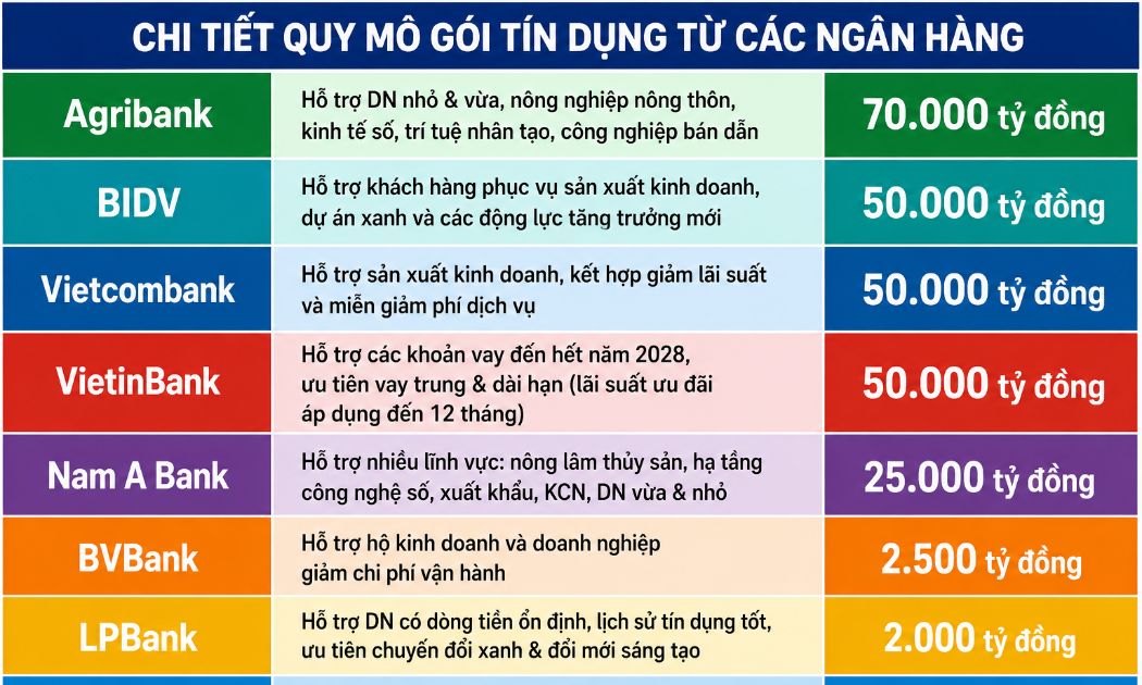 Gói tín dụng ưu đãi với tổng quy mô công bố bước đầu đã vượt ngưỡng 250.000 tỷ đồng.