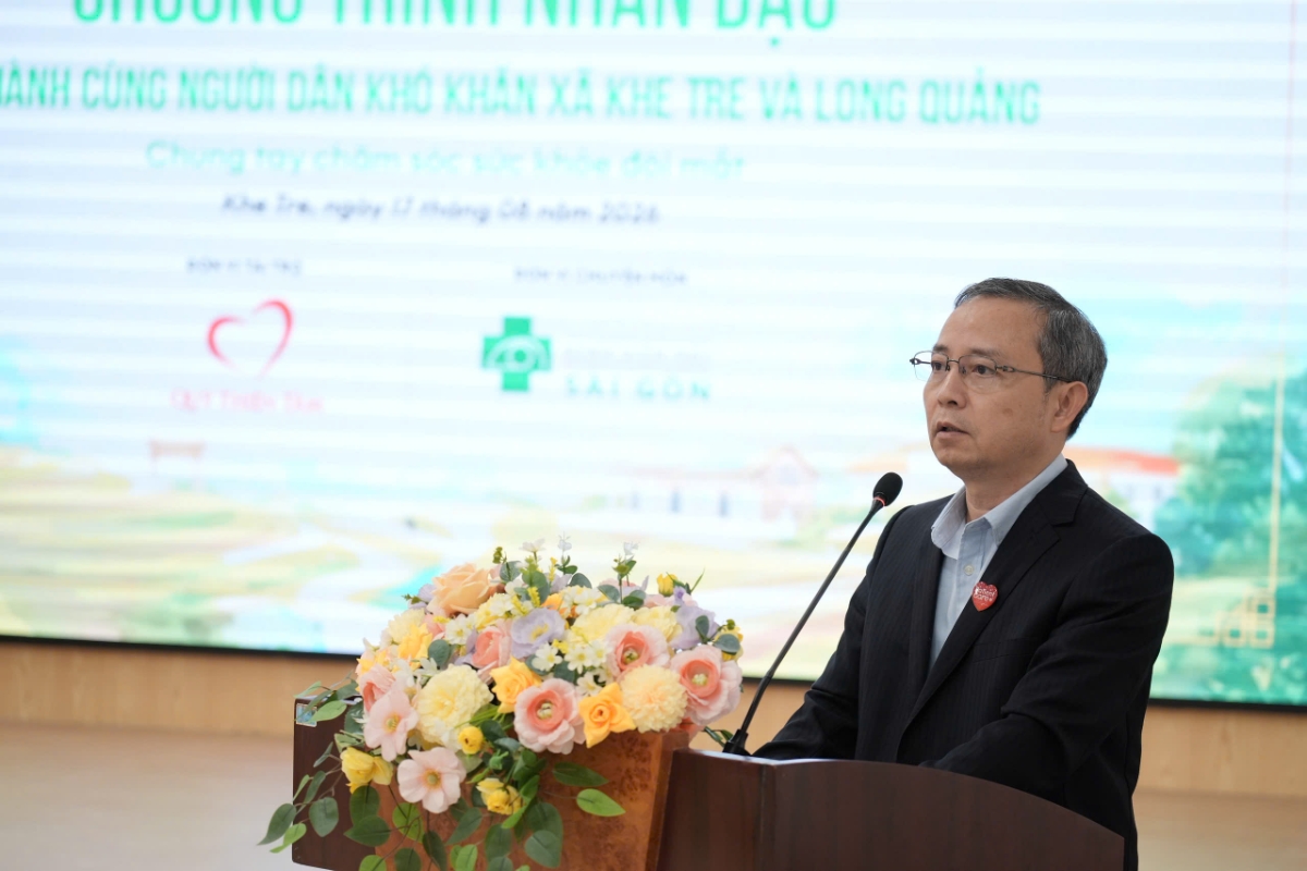 Ông Lương Trọng Tường – Giám đốc điều hành Bệnh viện Mắt Sài Gòn Sông Hàn, phát biểu.