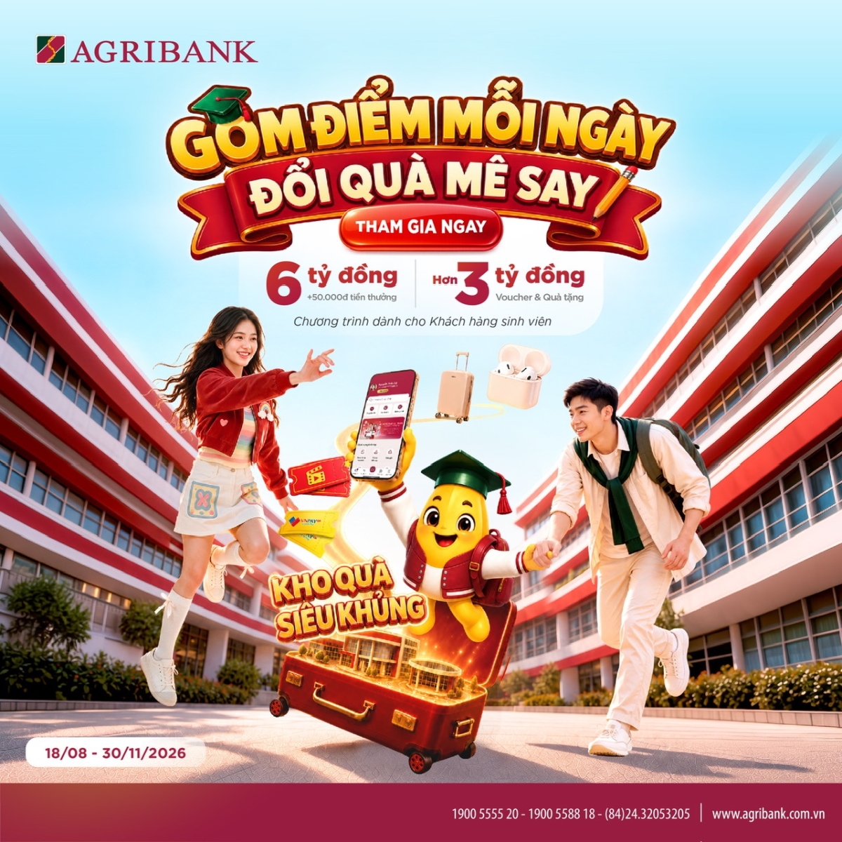 Agribank dành hơn 9 tỷ đồng ưu đãi sinh viên nhân dịp khai trường.