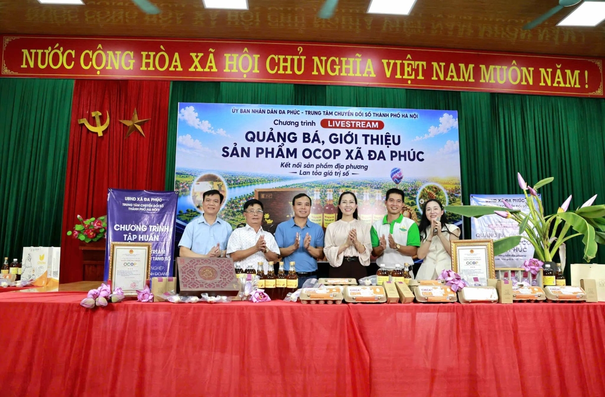 Chương trình livestream quảng bá, giới thiệu sản phẩm OCOP xã Đa Phúc.