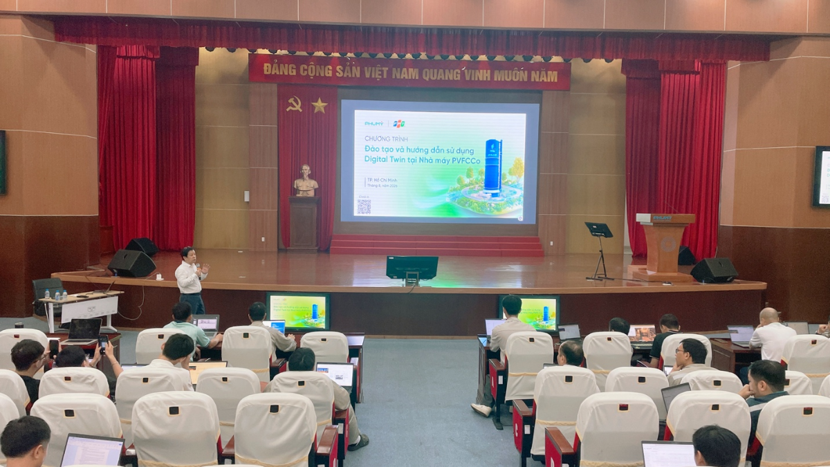 FPT đào tạo hướng dẫn sử dụng Digital Twin cho đội ngũ vận hành, kỹ thuật và quản lý của PVFCCo tại Nhà máy Đạm Phú Mỹ trong tuần qua.