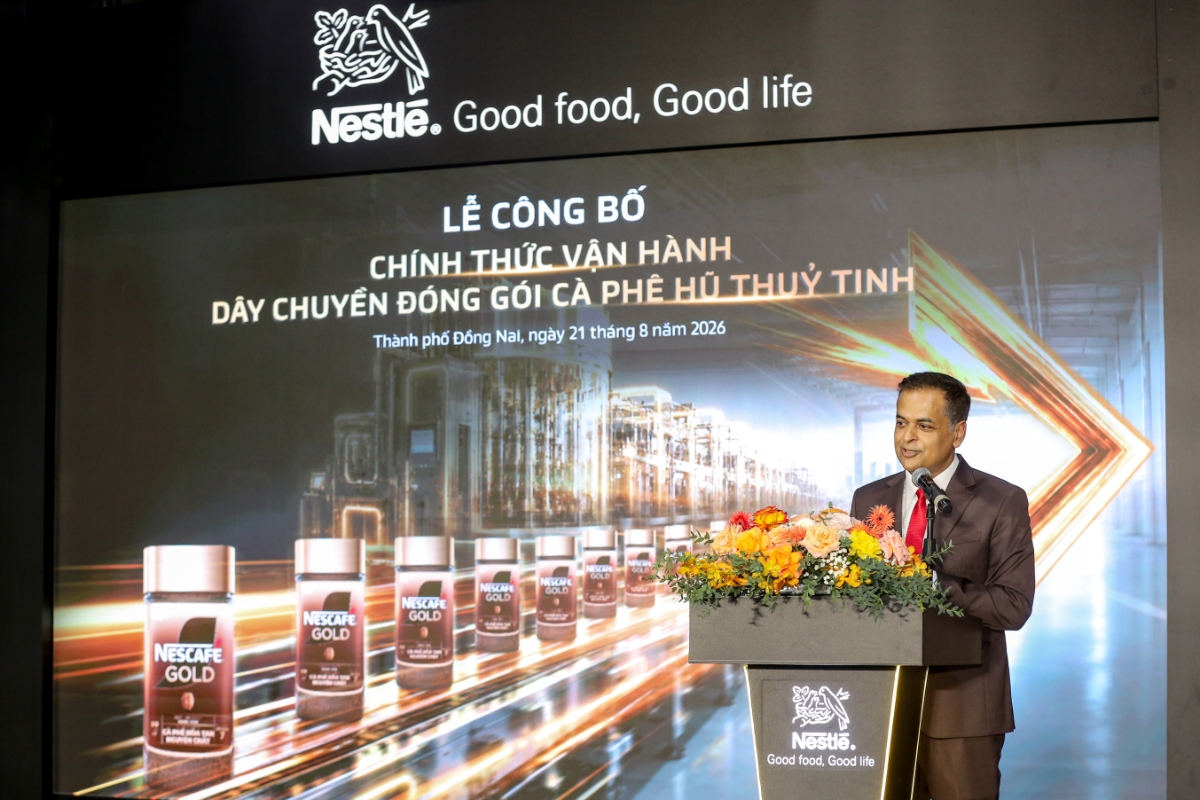 Ông Binu Jacob, Tổng Giám đốc Nestlé Việt Nam phát biểu tại sự kiện.