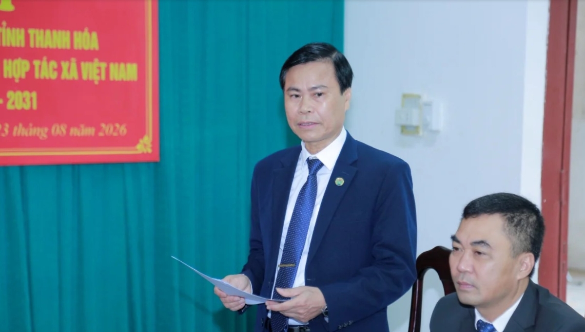 Chủ tịch Liên minh HTX tỉnh Nguyễn Đình Tuấn báo cáo công tác chuẩn bị dự Đại hội.