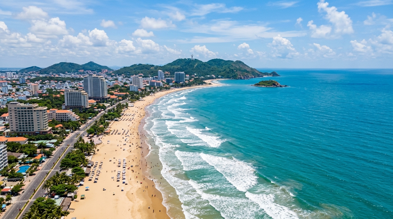 Bãi biển Thùy Vân Vũng Tàu góc rộng
