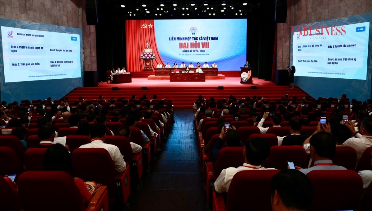 Toàn cảnh Đại hội đại biểu toàn quốc Liên minh HTX Việt Nam khóa VII, nhiệm kỳ 2026-2031.