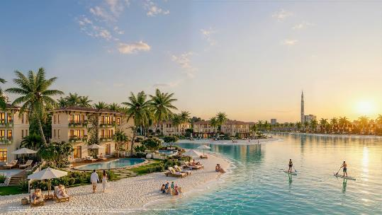 Paradise Lagoon cùng đường bờ biển tạo nên hai nhịp trải nghiệm bổ trợ: mặt nước êm ả cho thể thao và không gian biển rộng mở cho nghỉ dưỡng.